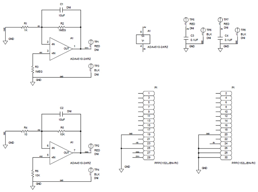 回路図 - Analog Devices Inc. EVAL-KW4501Z統合ノイズKWIKデモボード